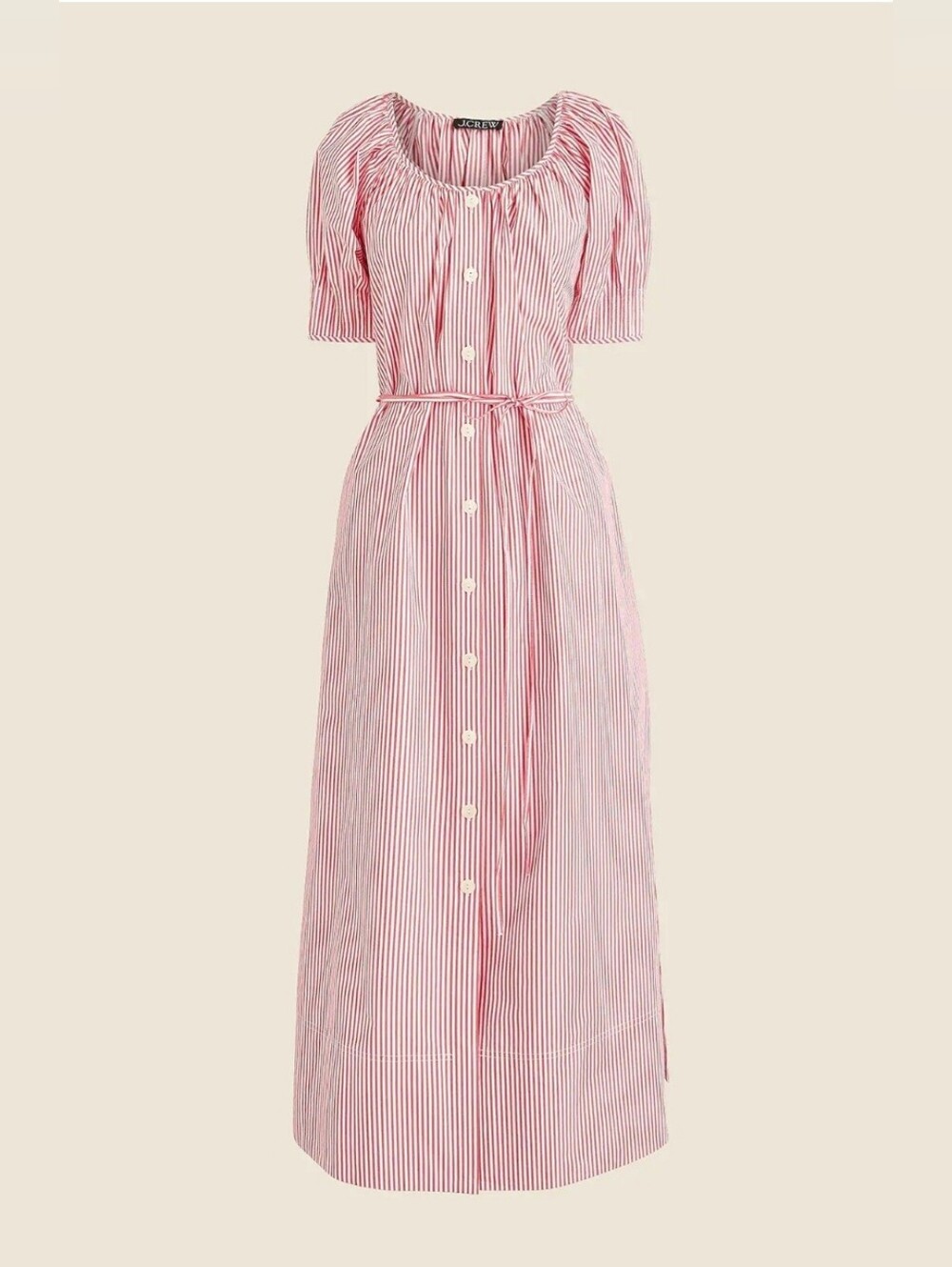 J. Crew Pink and White Striped Maxi Dress